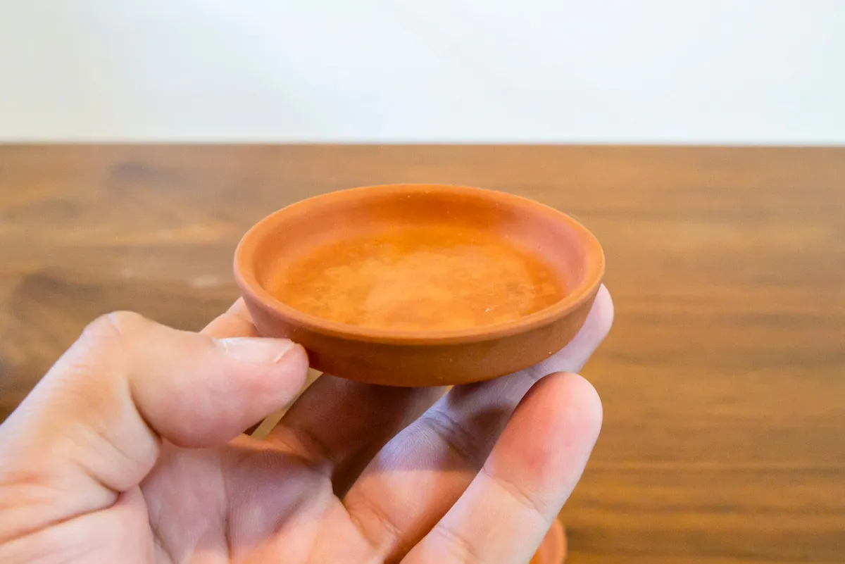 テラコッタ(素焼き)の餌皿