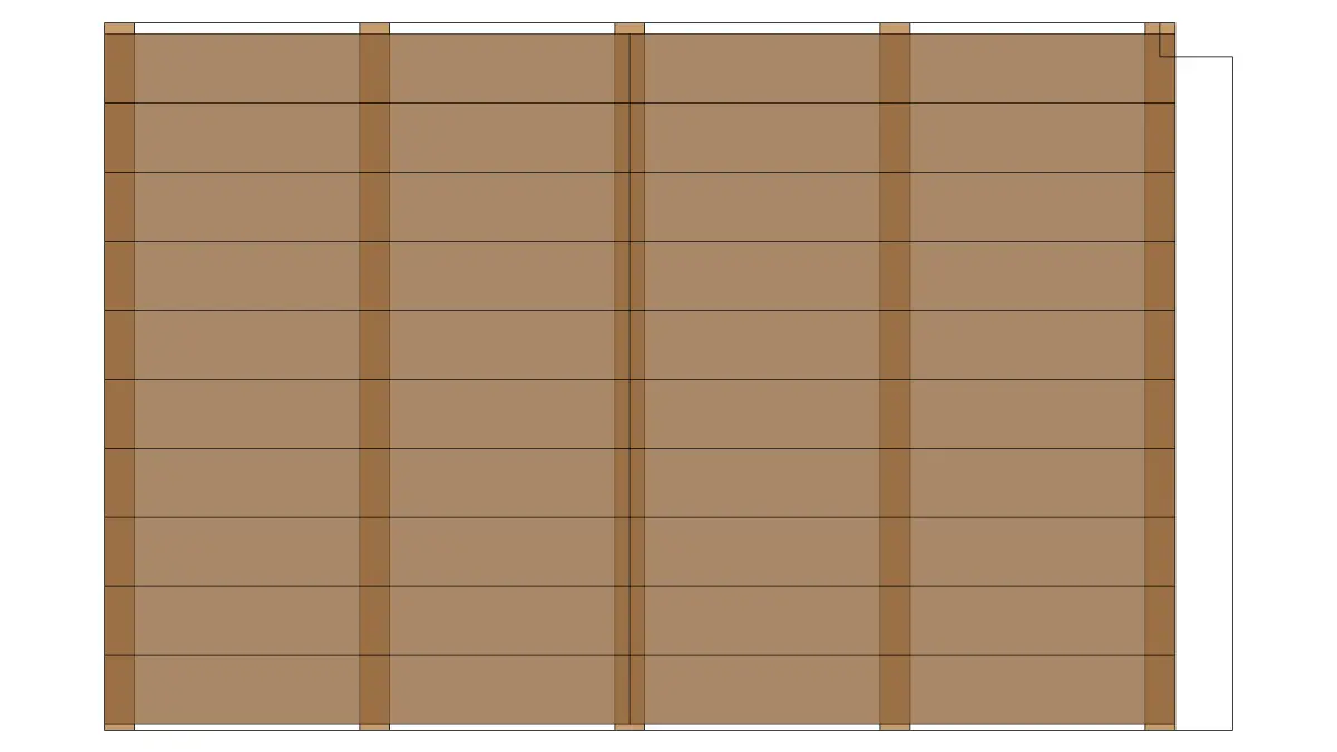 ラブリコ(LABRICO)で作る木の壁の図面