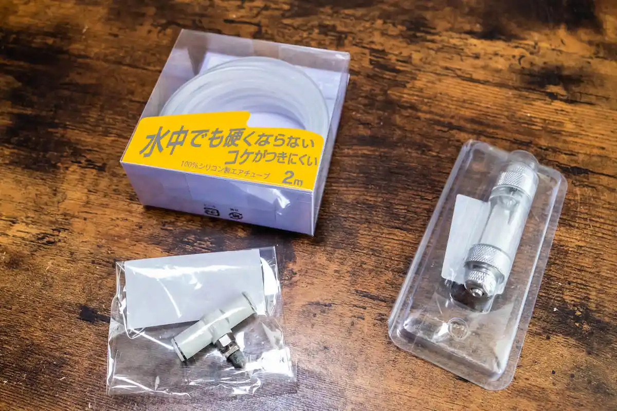 シリコンチューブとバブルカウンターとスピコン